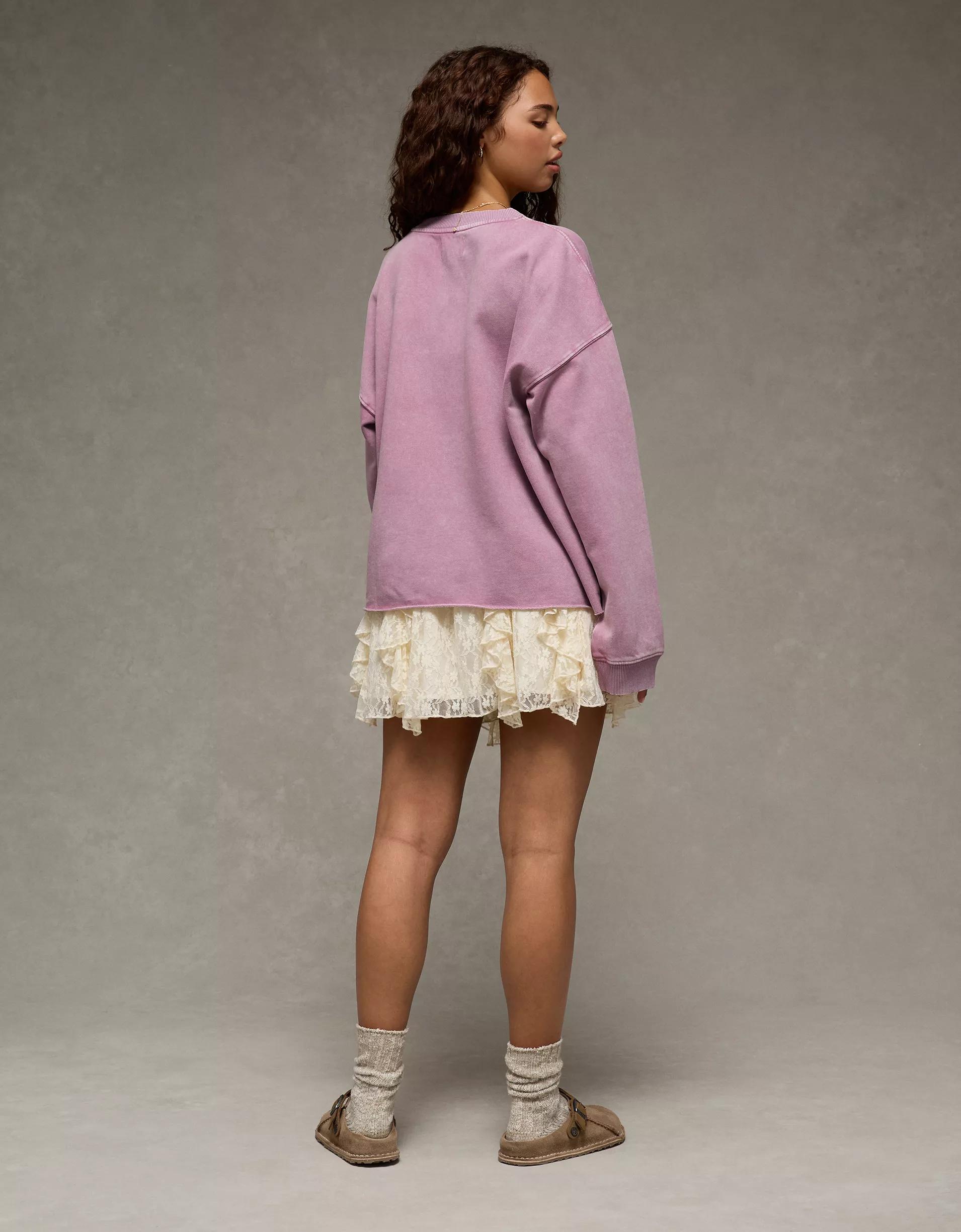 AE Everyday Luxe Cropped Cut-Off Sweatshirt Product Image