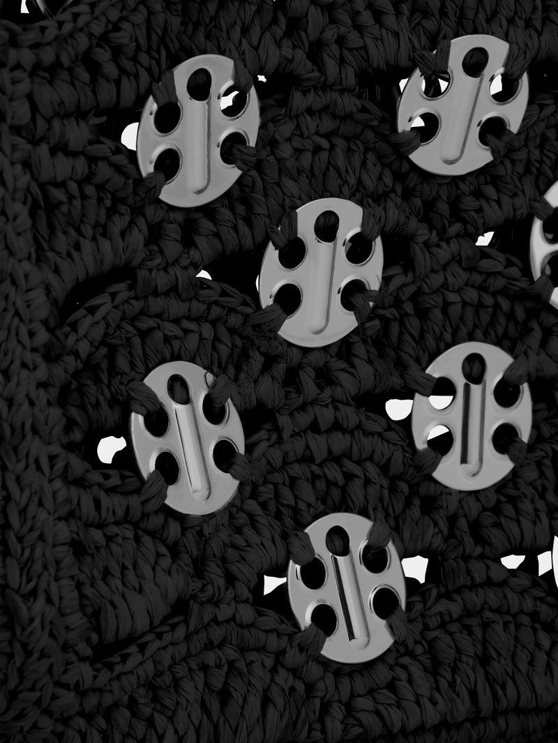 1969 BLACK NANO BAG IN RAFFIA Product Image