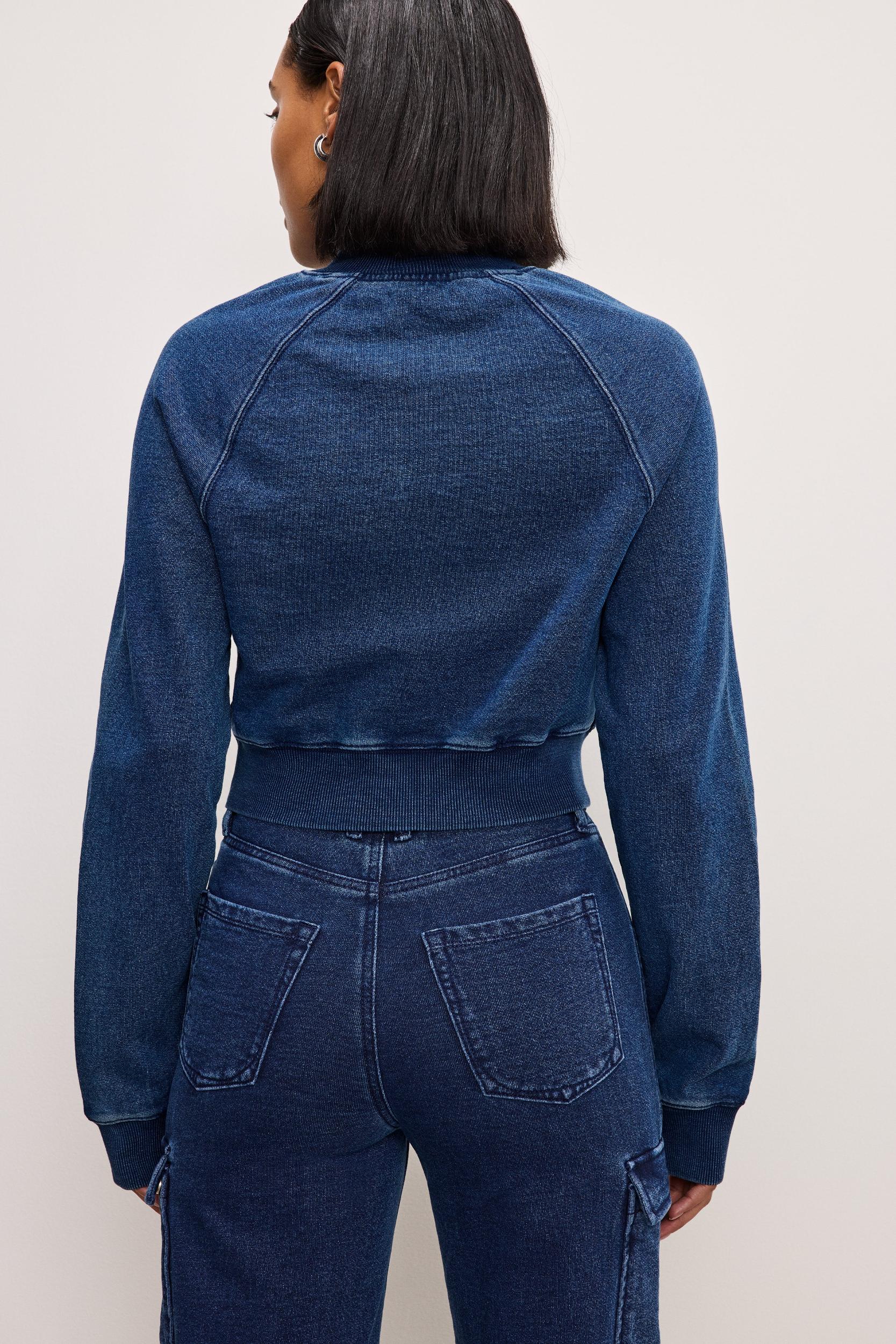 JEANIUS HALF ZIP SWEATSHIRT | INDIGO377 Product Image