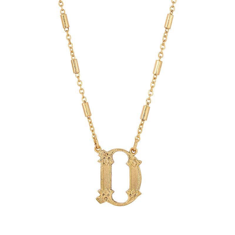 1928 Gold Tone Initial Necklace, Womens, Yellow W Product Image