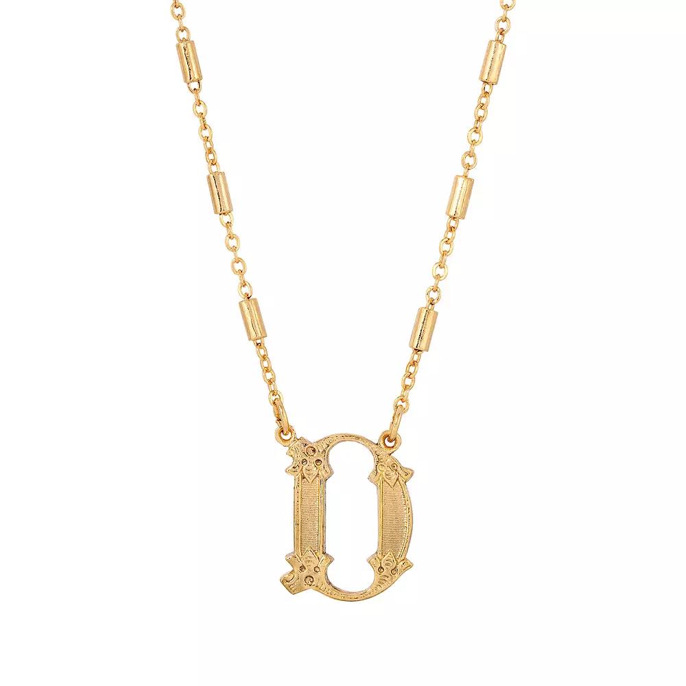 1928 Gold Tone Initial Necklace, Womens, Yellow W Product Image