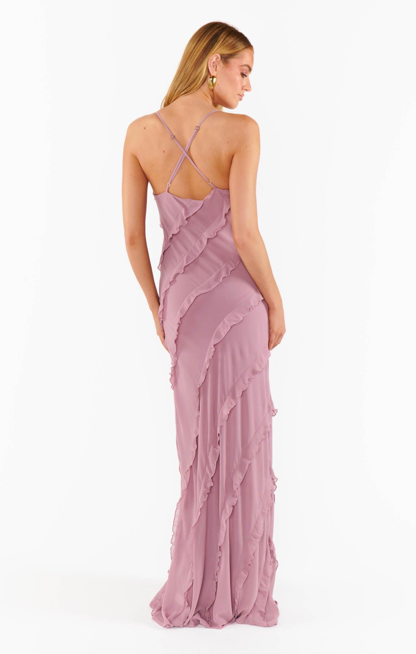 Romance Ruffle Dress ~ Antique Rose Chiffon Product Image