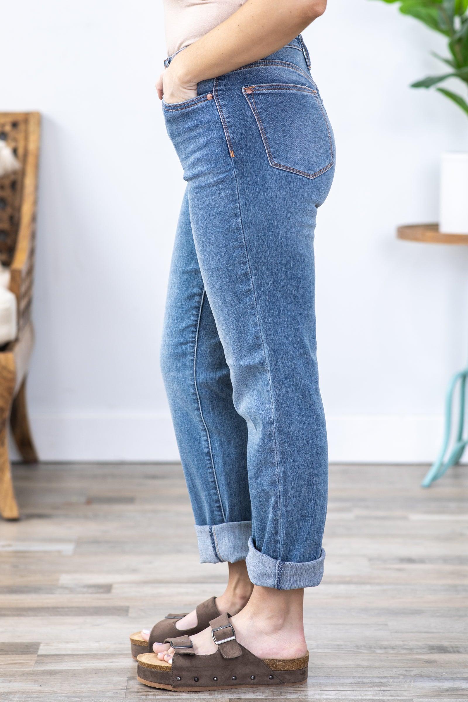 Judy Blue Work It Med Wash Straight Leg Jeans Product Image