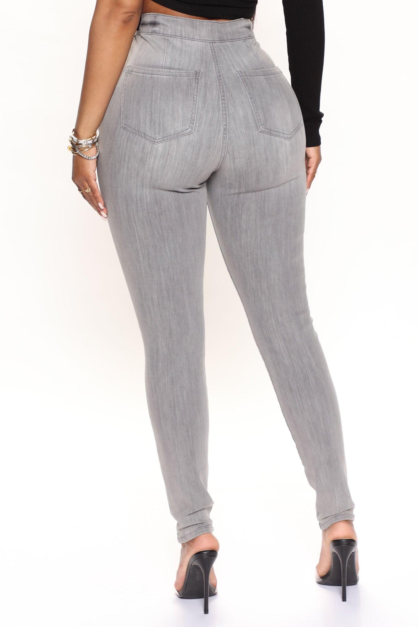 In The Night High Rise Skinny Jeans - Grey Product Image