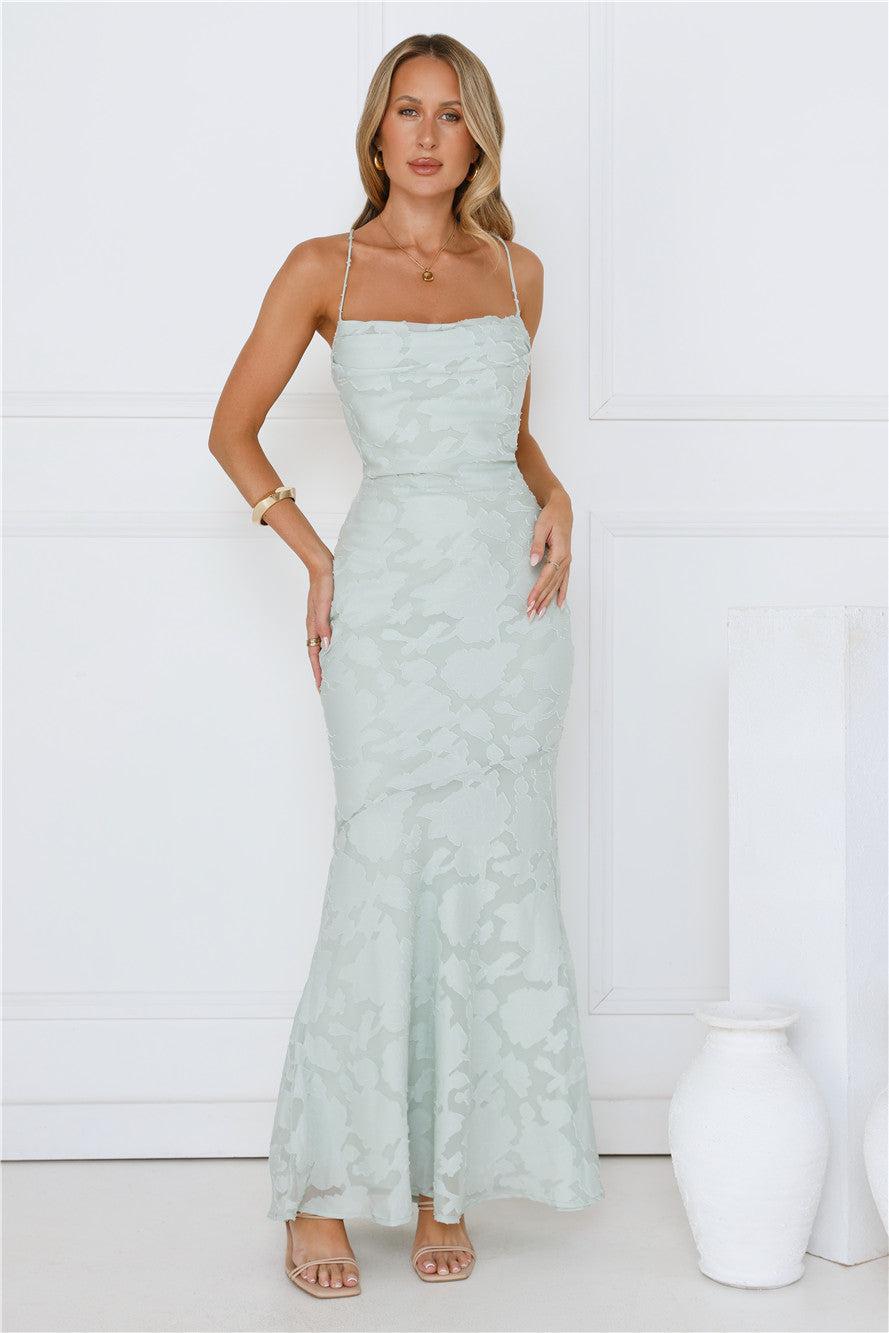 Bridge To Wonderland Maxi Dress Sage Product Image