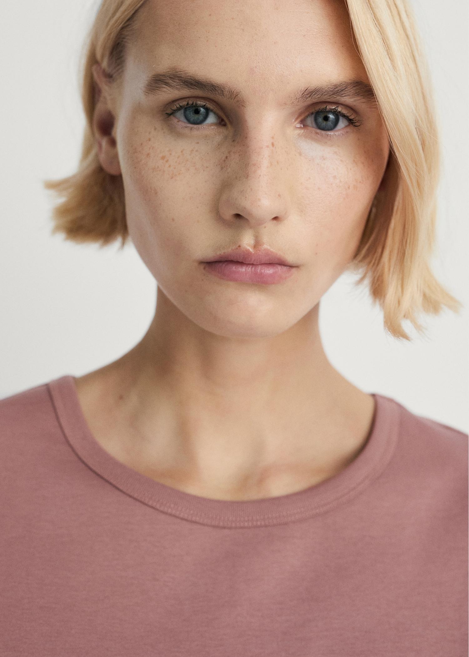 100% cotton short sleeve t-shirt - Women | MANGO USA Product Image