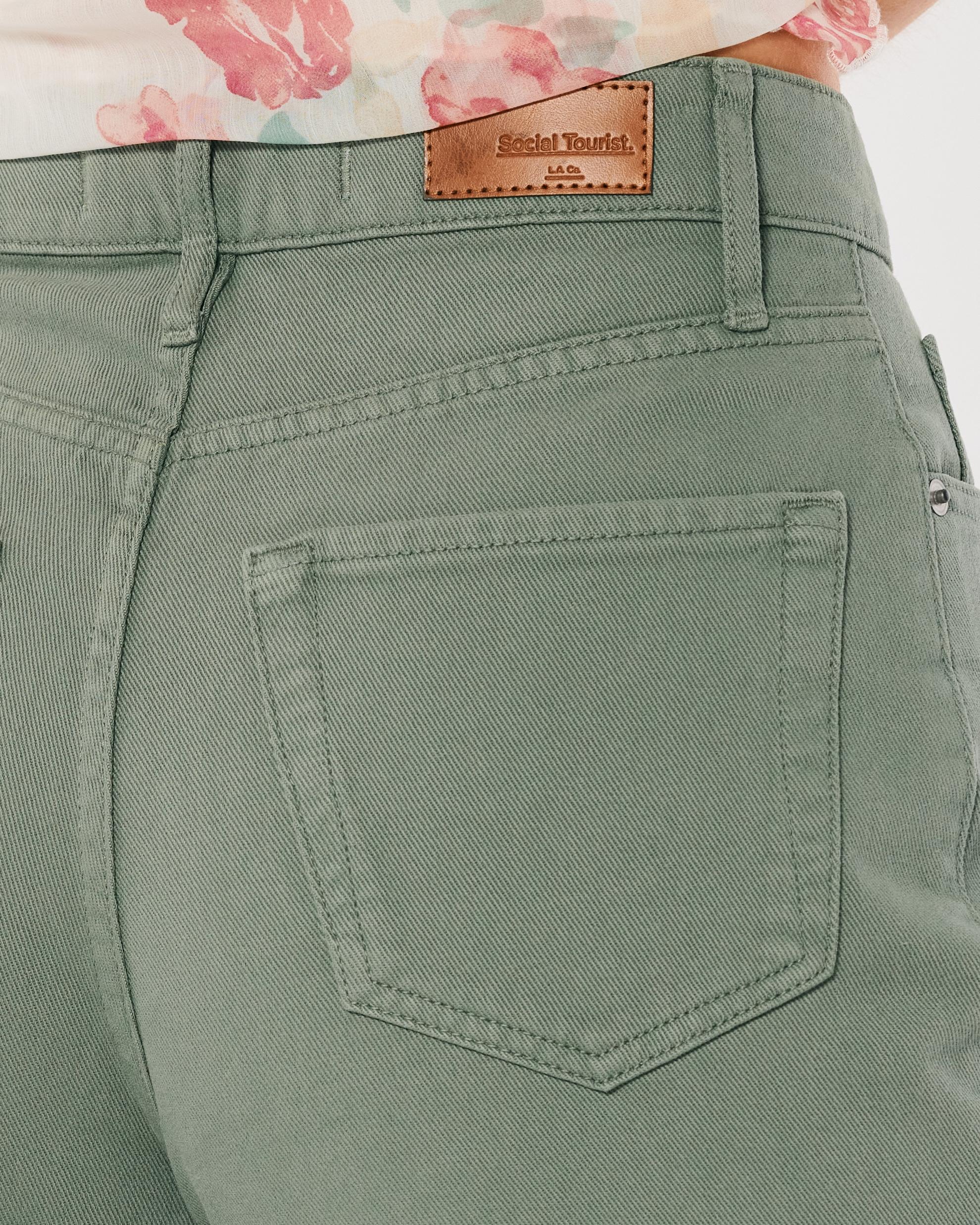 Social Tourist Highest Rise Sage Relaxed Straight Jeans Product Image