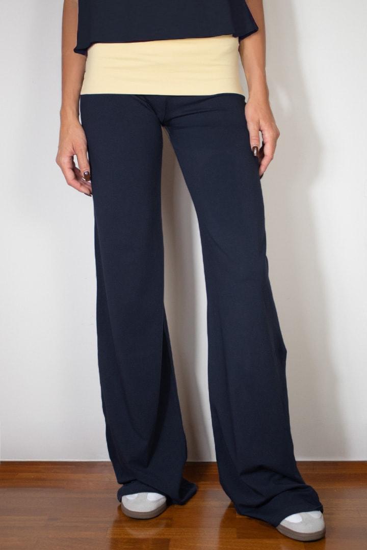 Wide-leg pants with cuffs Product Image