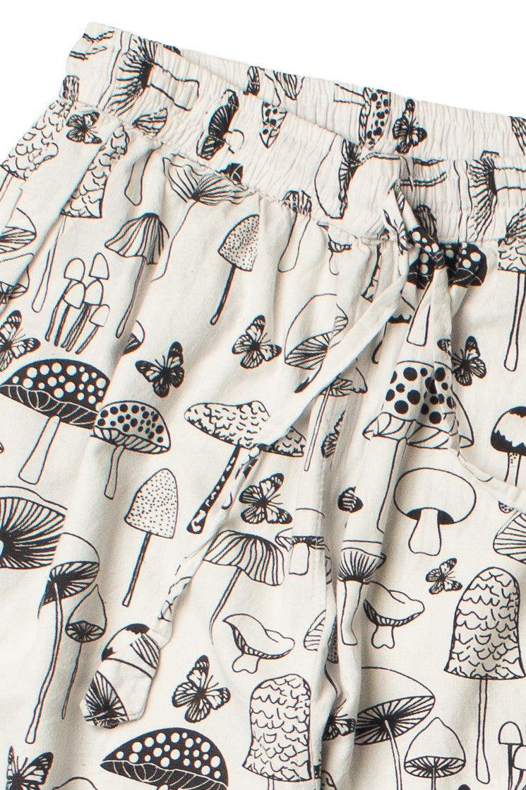 Black & White Mushroom Print Joggers Product Image