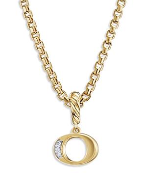 Womens Pav Initial Pendant in 18K Yellow Gold Product Image