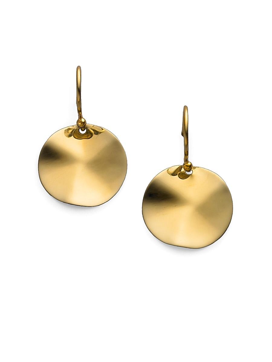 Mini Wavy Disc Earrings in 18K Gold Product Image