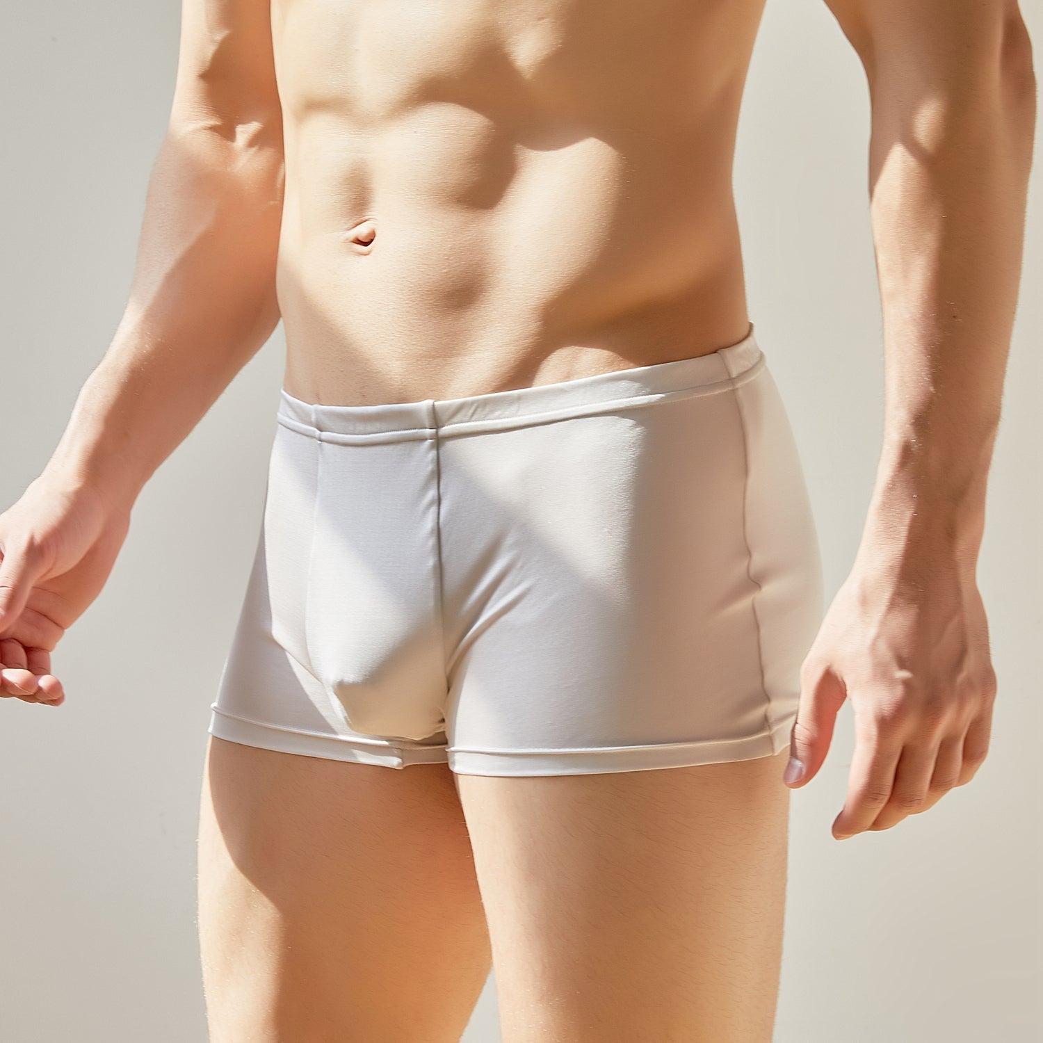 Silver Grey Knitted Silk Men's Trunks | Mid Rise | Shimmer Collection Product Image