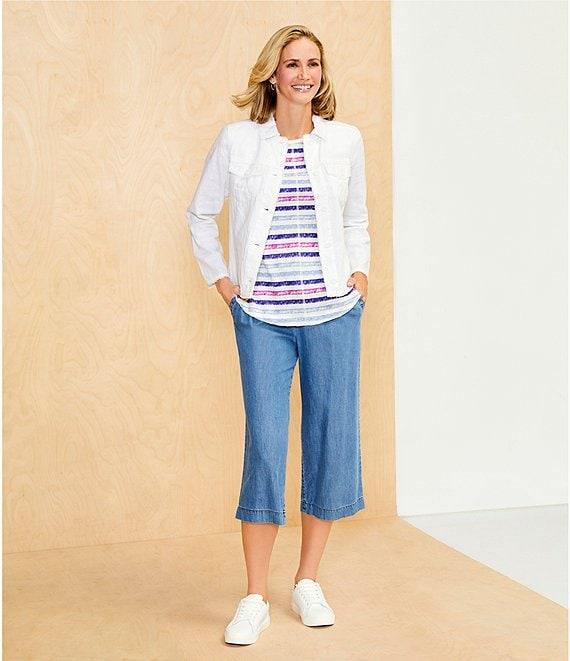 Westbound Petite Size Cotton Lyocell Crop Pull-On Pants Product Image