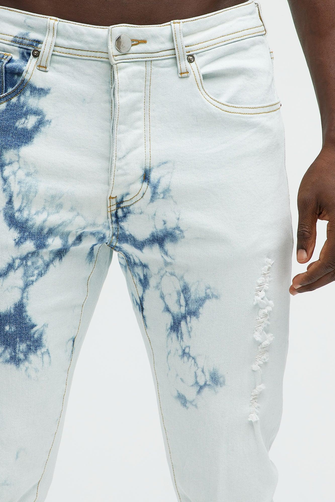 Drop It Bleached Stacked Skinny Jeans - Bleach Blue Wash Product Image