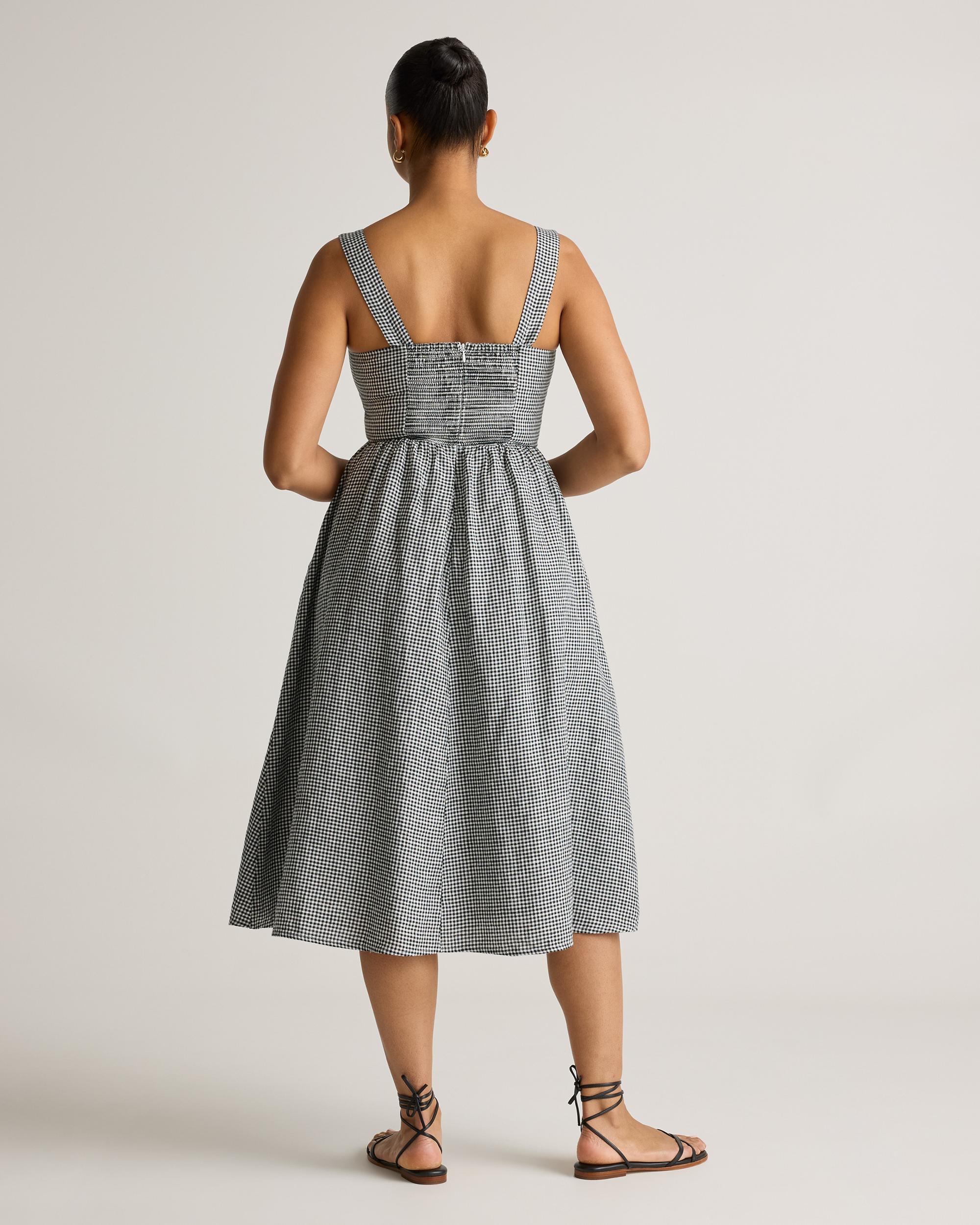 Quince | Women's 100% European Linen Fit & Flare Midi Dress Product Image