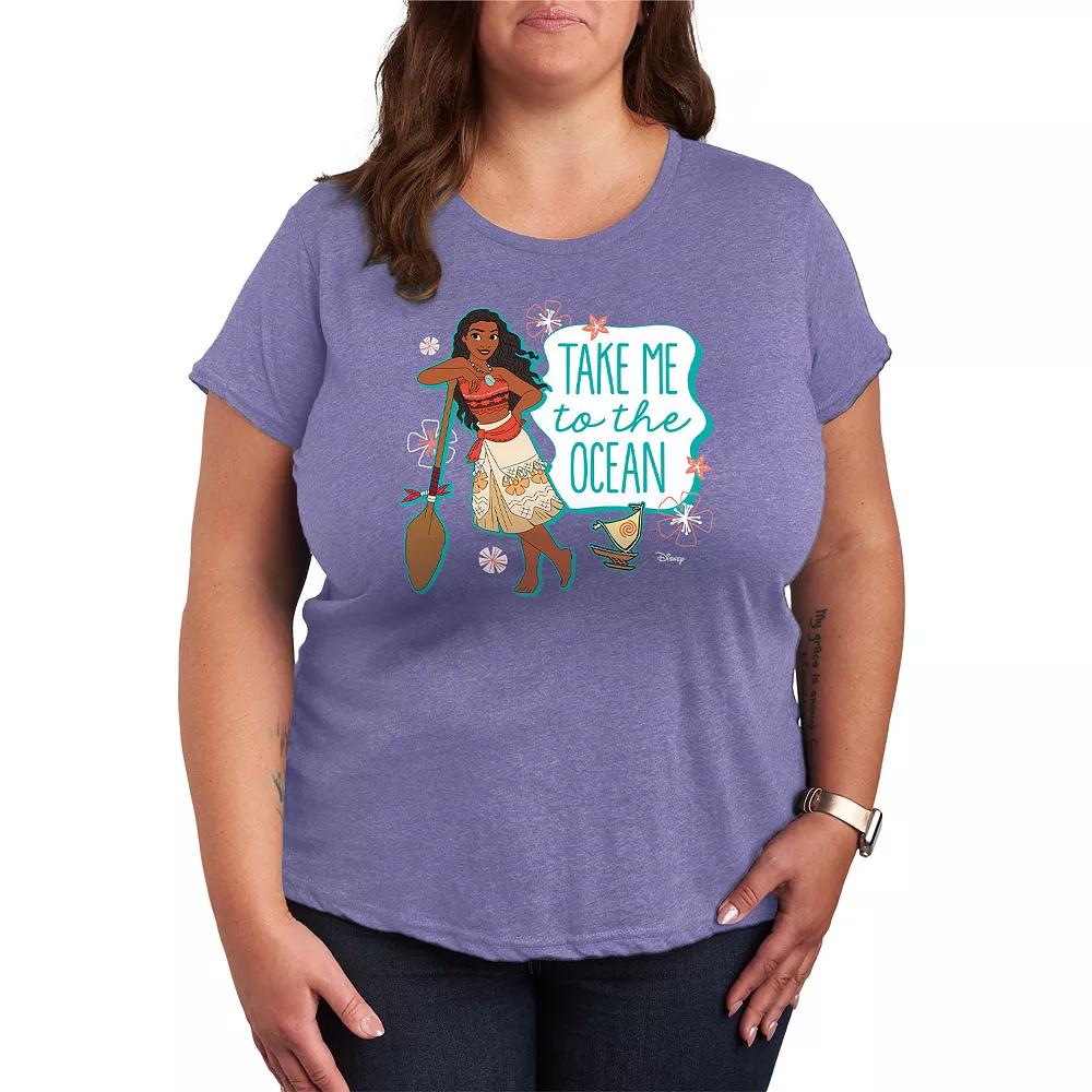Disney Princess Moana Plus Ocean Graphic Tee, Women's,  Product Image
