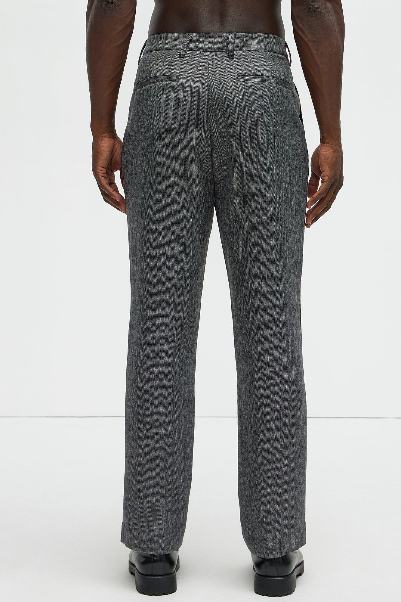 Double Time Pleated Straight Trousers - Grey/combo Product Image