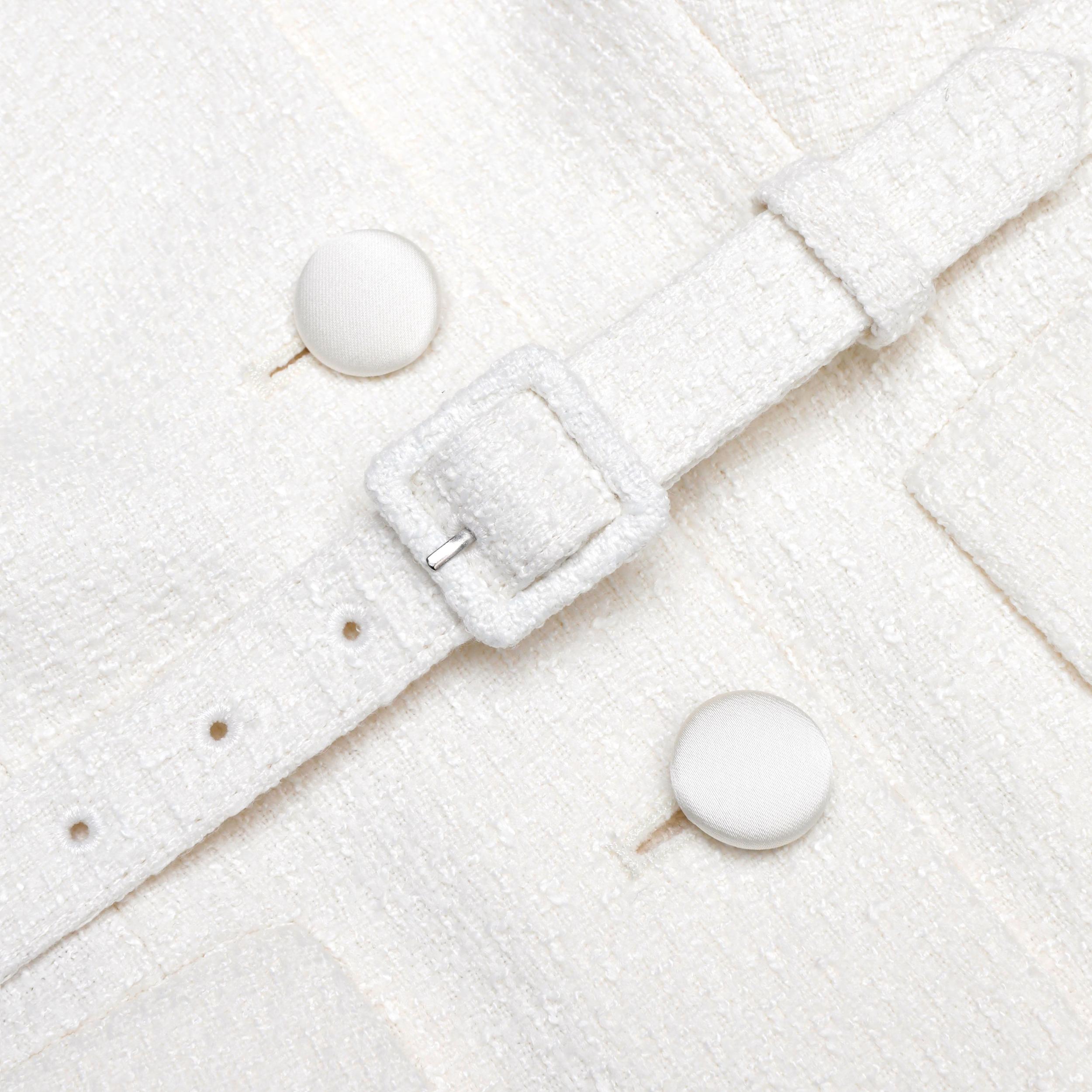 Cream Boucle Tailored Mini Dress Product Image