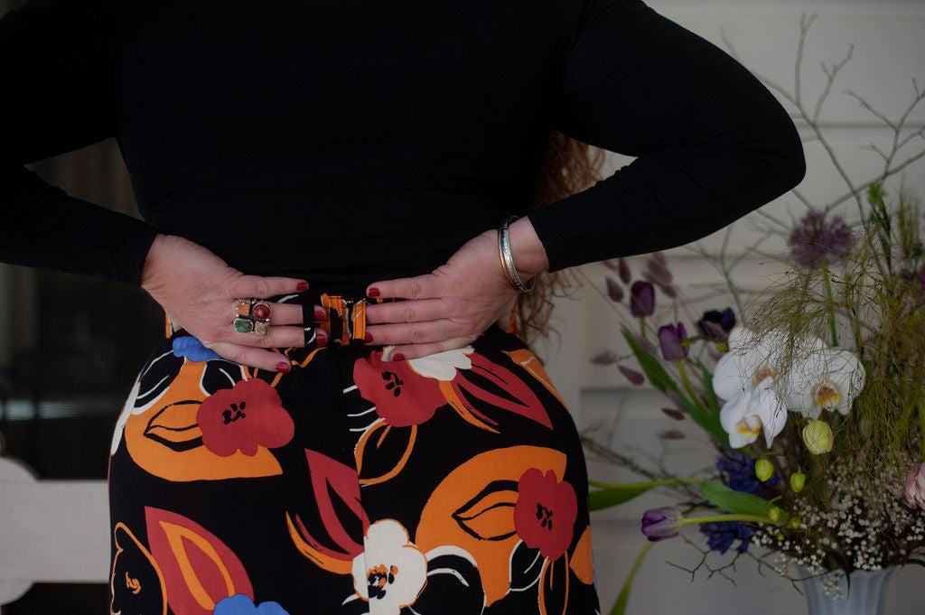 Trices Skirt in Abstract Floral Product Image