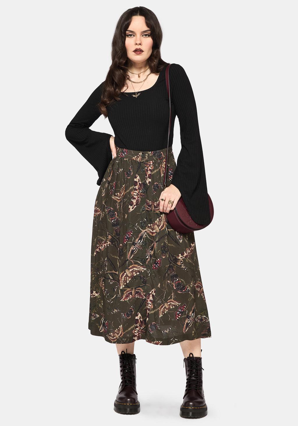 Whispen Moth Print Midi Shirt Dress Product Image