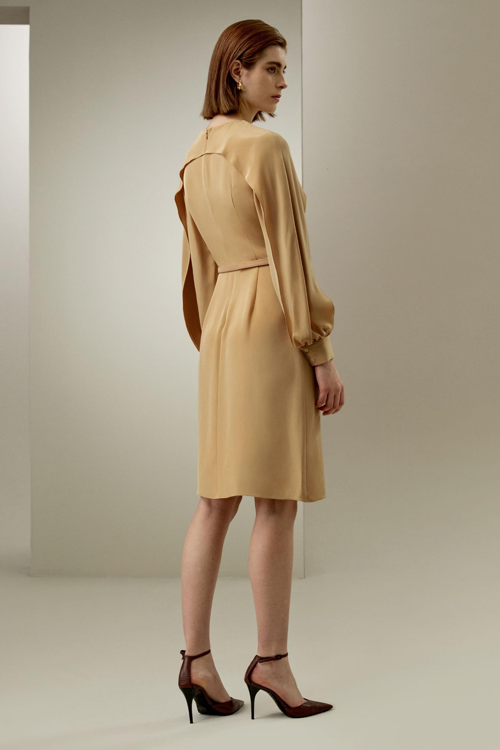 Carissa Side Slit Lantern Sleeve Dress Product Image