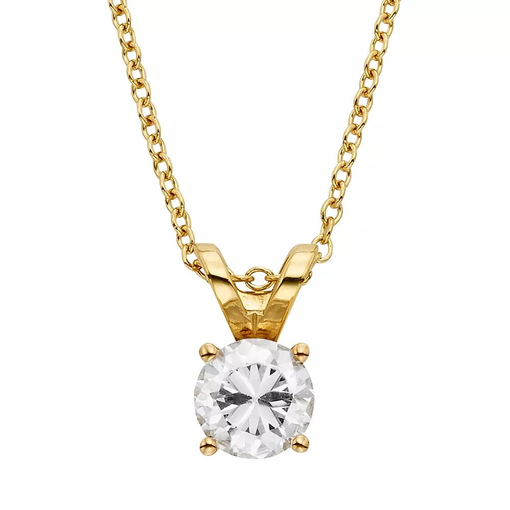 The Regal Collection 1/2 Carat T.W. IGL Certified Diamond 18k Gold Solitaire Pendant Necklace, Women's, Size: 18", Yellow Product Image