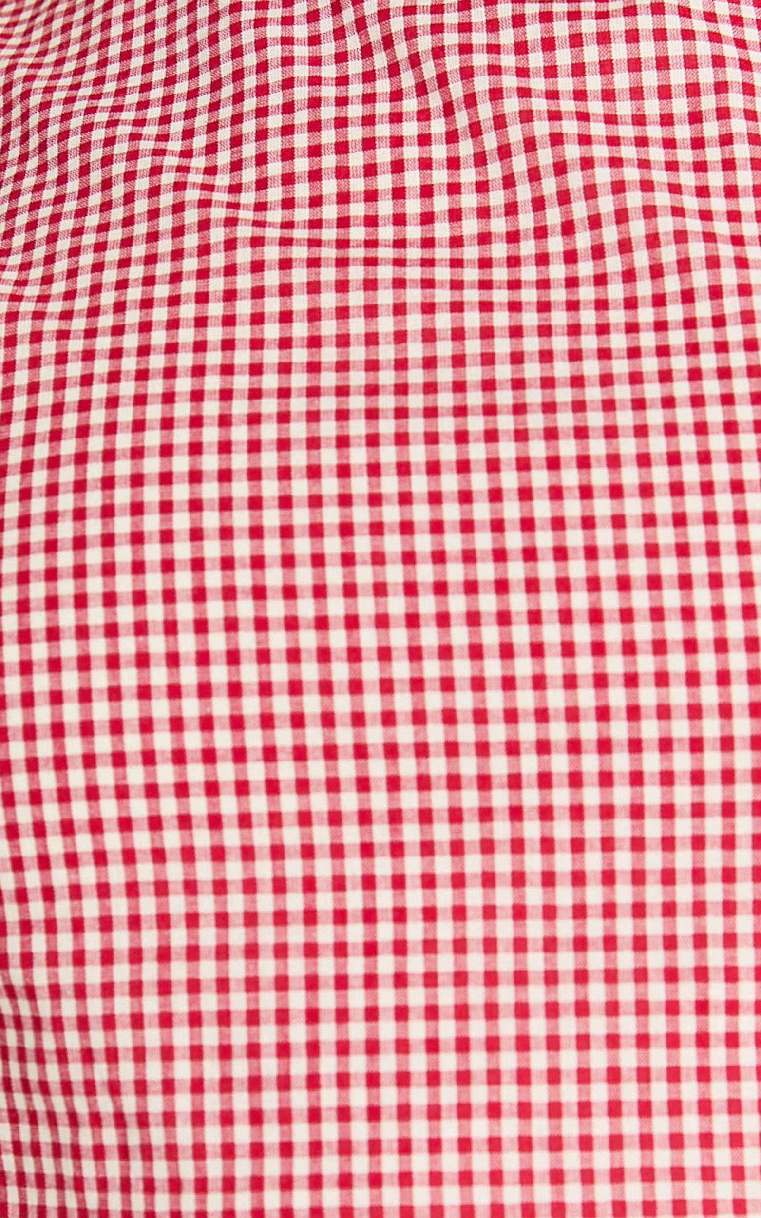 Loxley Top - Tie Up Top in Red Gingham Product Image