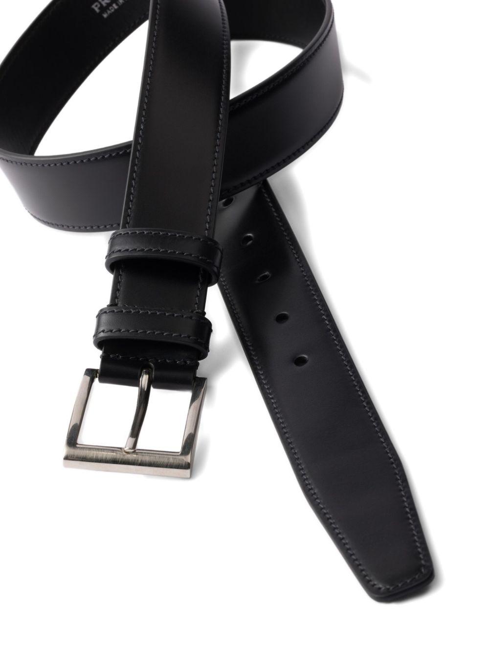 PRADA Men's Adjustable Leather Belt In Black Product Image