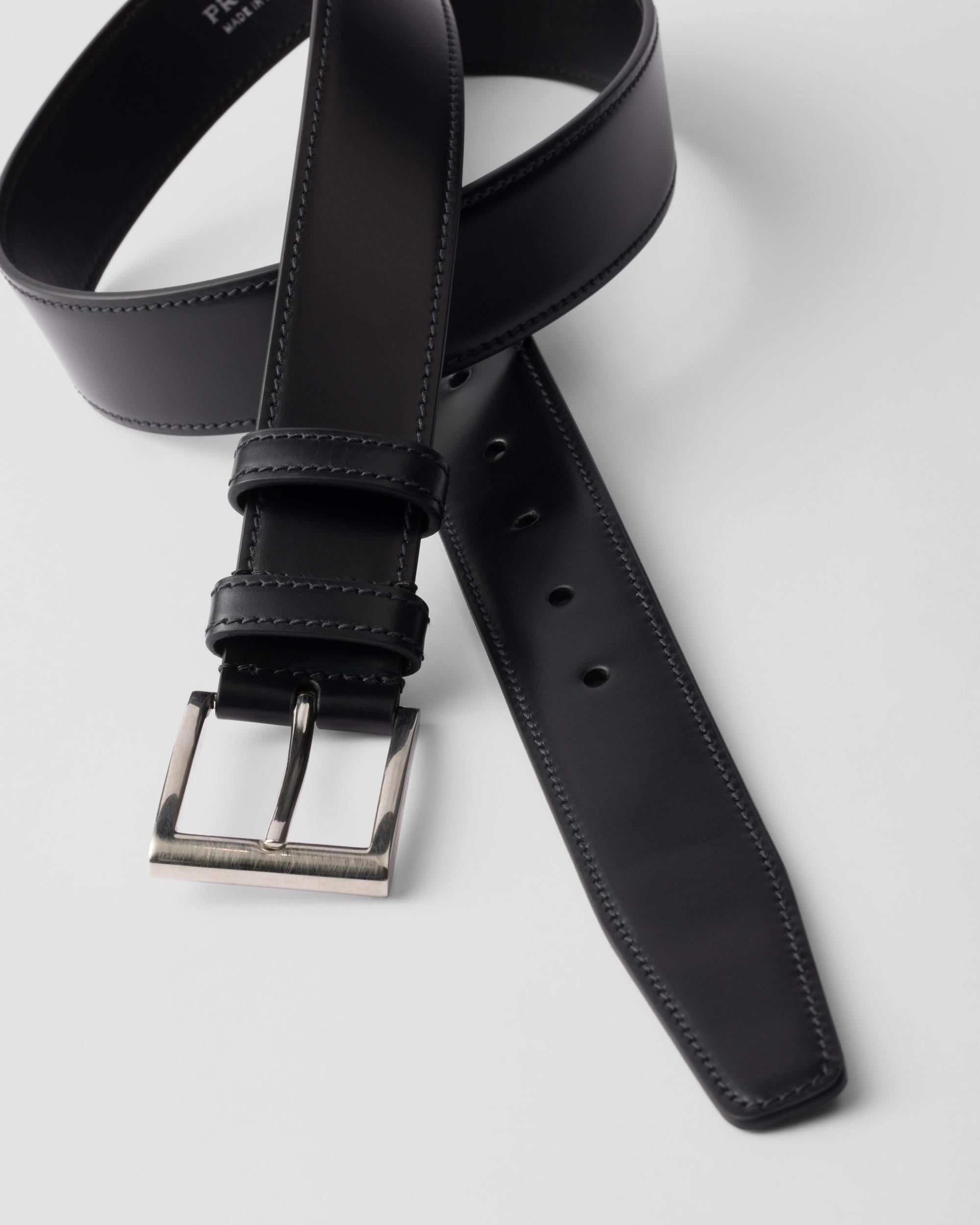 PRADA Men's Adjustable Leather Belt In Black Product Image