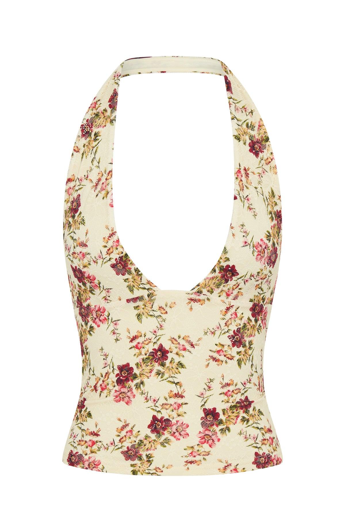 If You Please Lace Halter Top Antique Garden Product Image