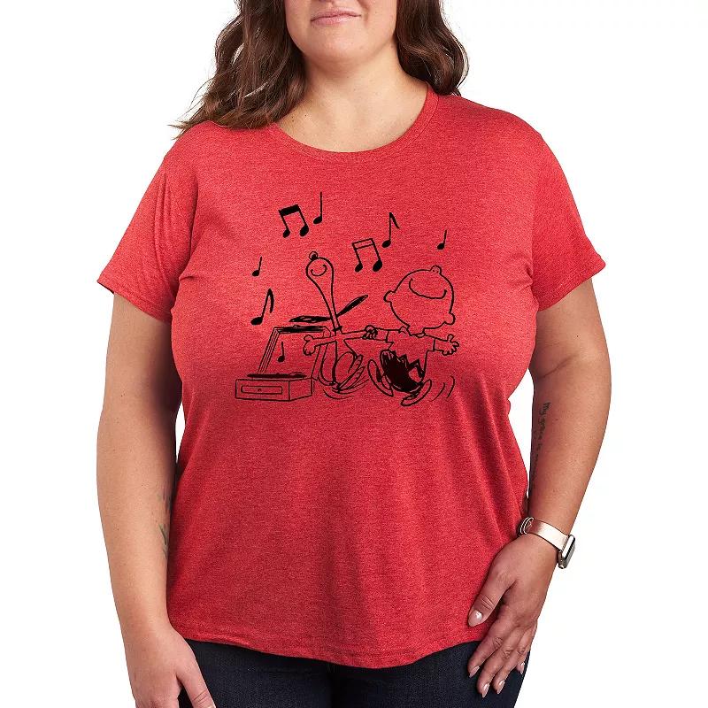 Plus Peanuts Snoopy & Charlie Brown Dancing Graphic Tee, Women's,  Product Image