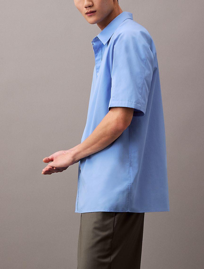 Paneled Cotton Button-Down Shirt Product Image