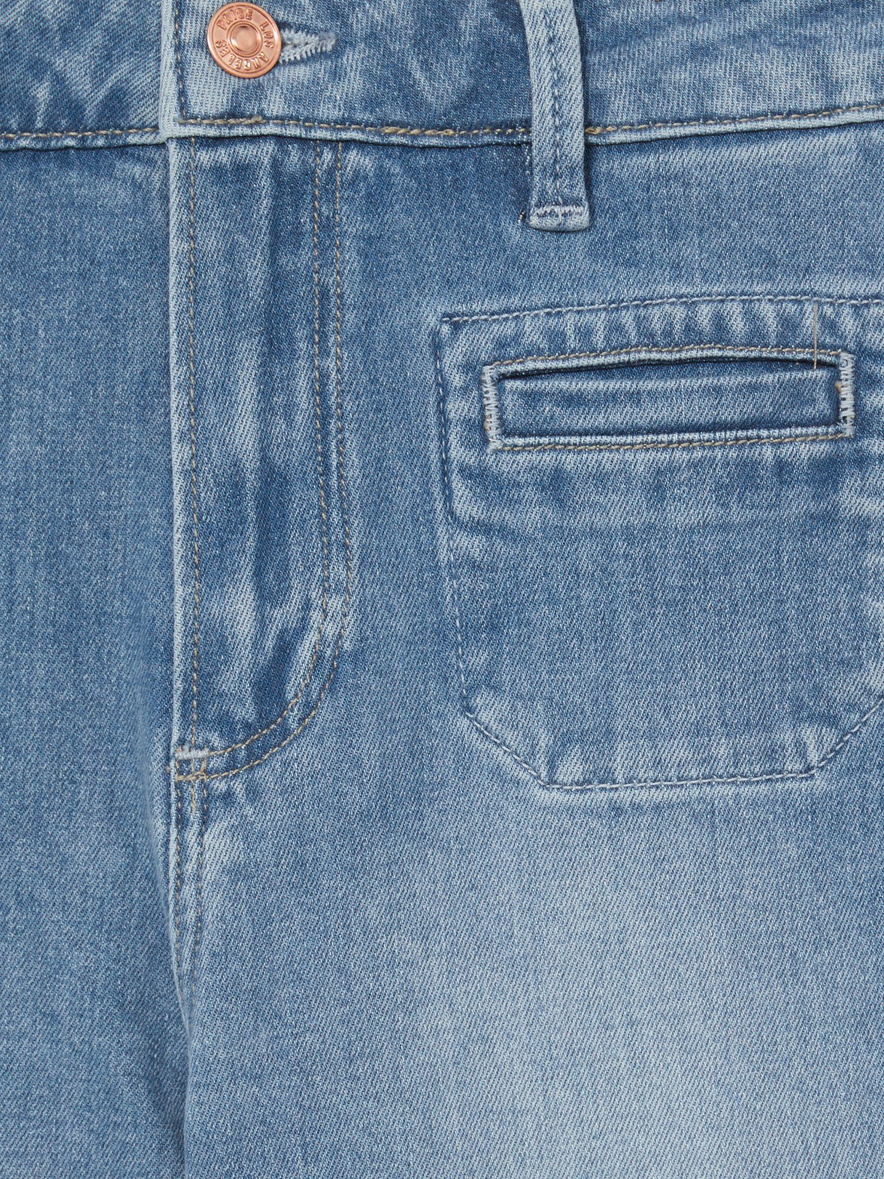 Paige Wide-Leg Patch-Pocket Jeans in Adley Blue Product Image