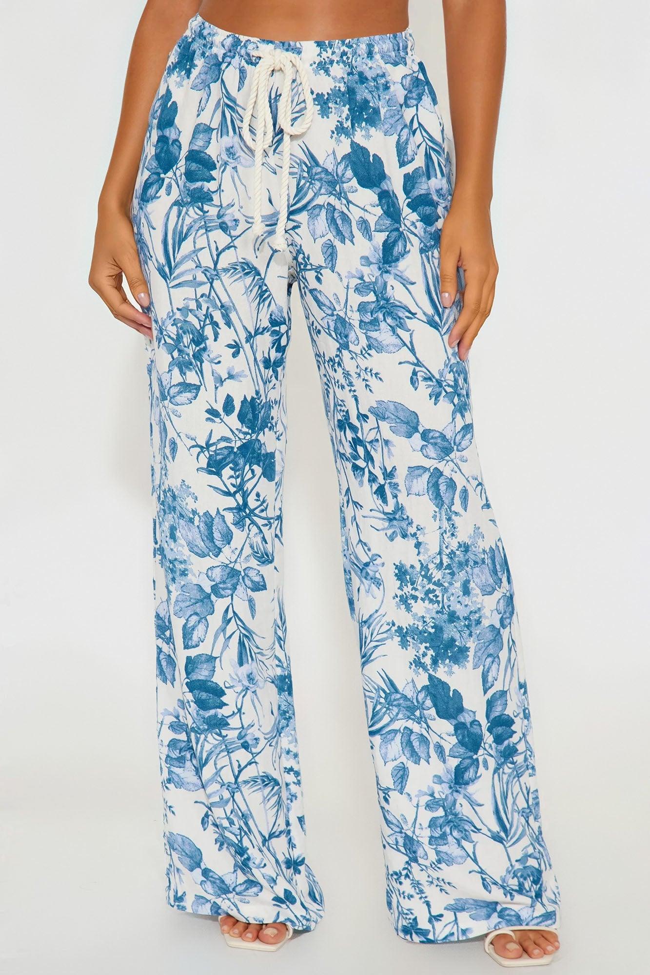 Paradise Livin' Wide Leg Pant - Blue/combo Female Product Image