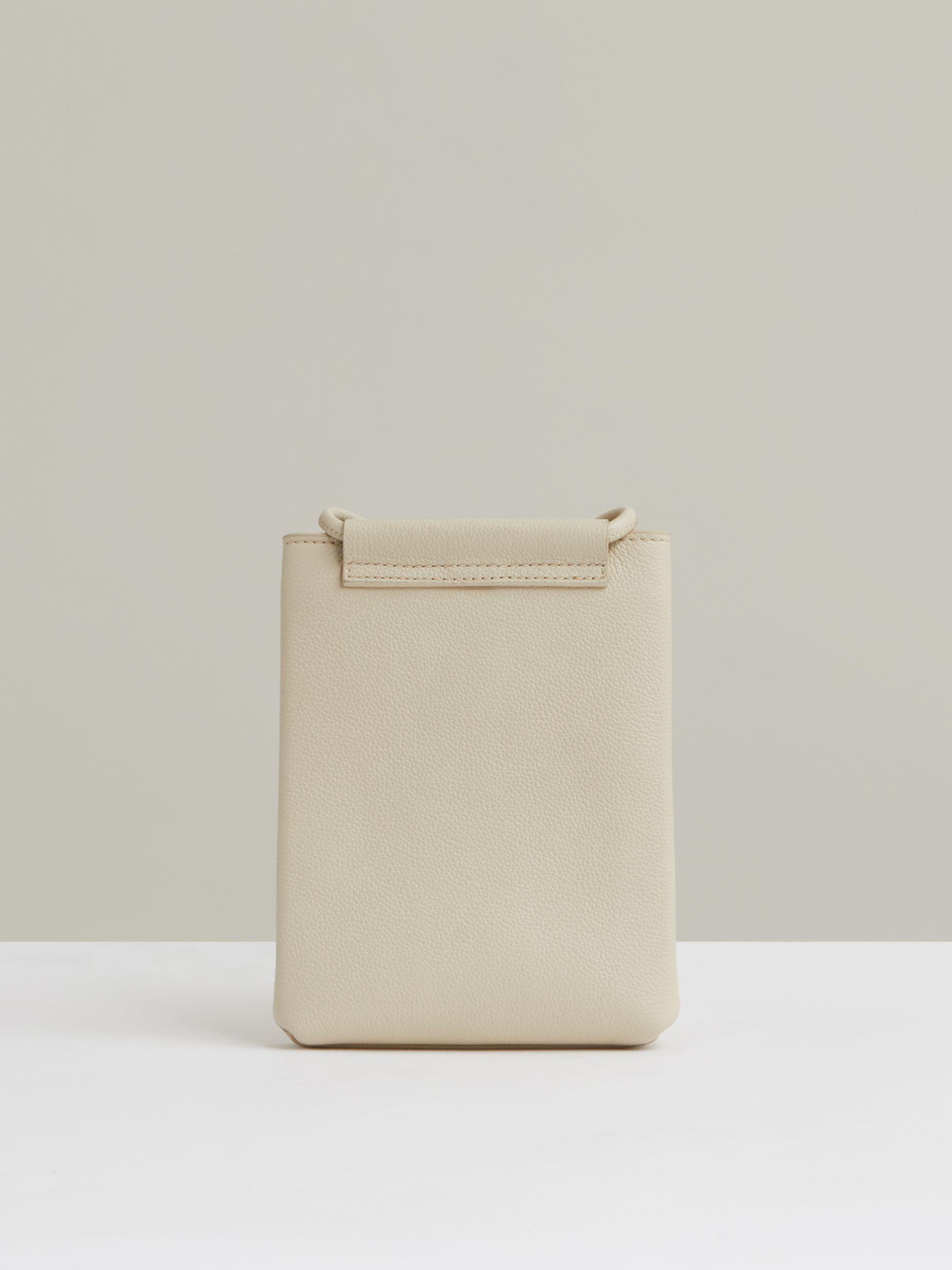 Leather Phone Holder in Off White Product Image