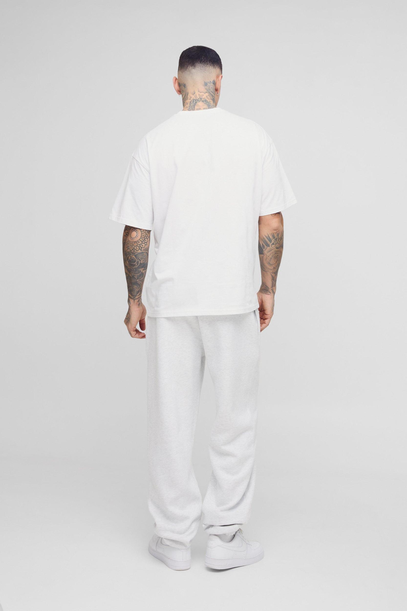 330GSM Tall Oversized Sweatpants In Grey Marl | boohooMAN USA Product Image