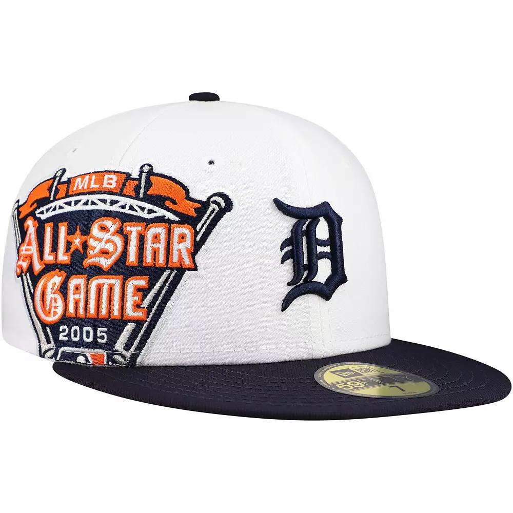 Men's New Era White/Navy Detroit Tigers Major Sidepatch 59FIFTY Fitted Hat,  Product Image