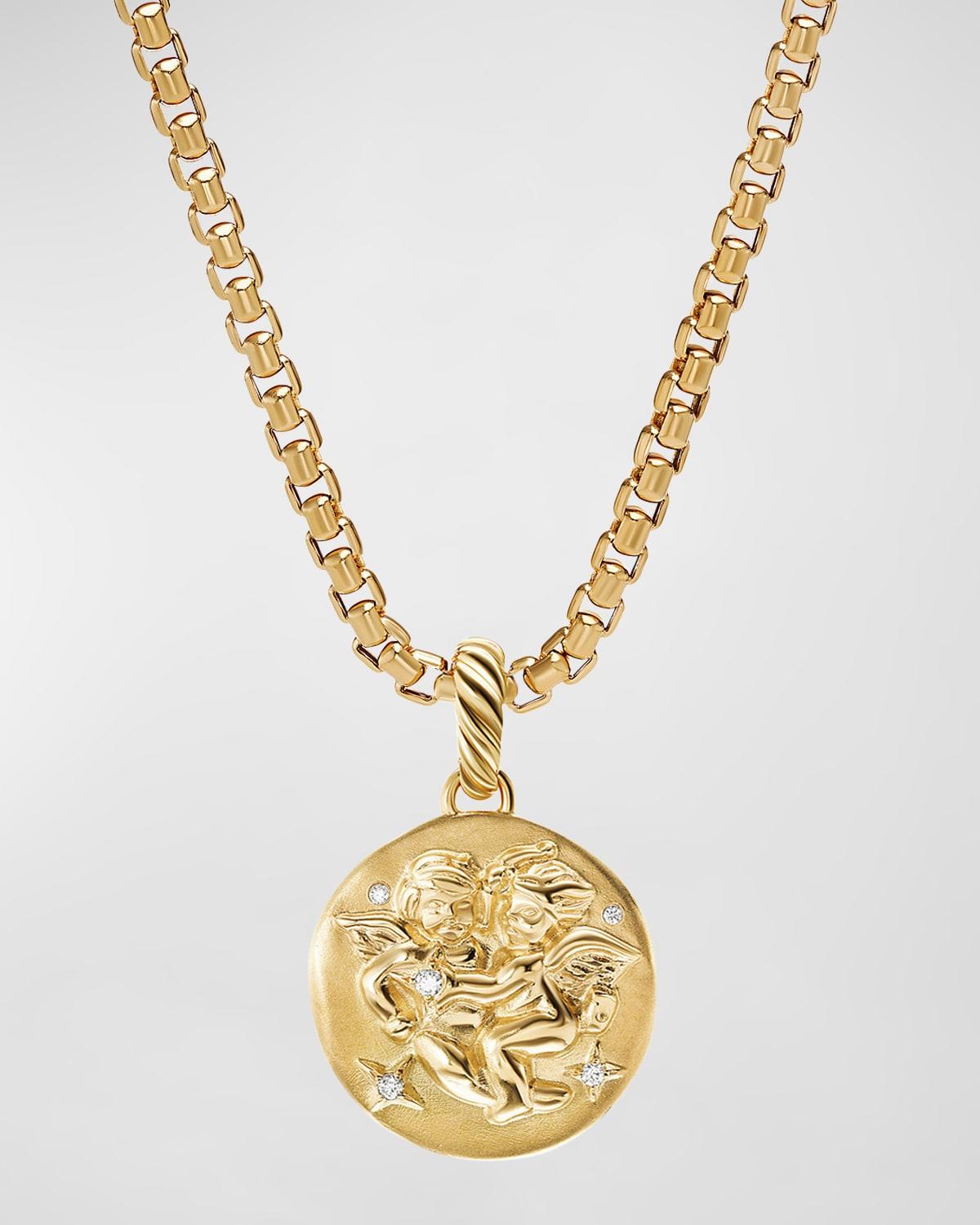 Womens Zodiac Amulet in 18K Yellow Gold with Diamonds Product Image
