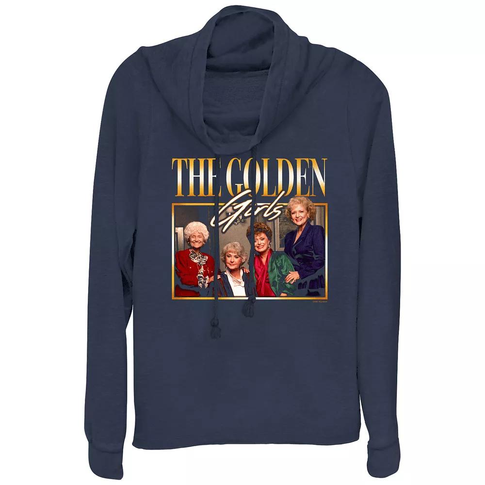 Women's The Golden Girls Family Portrait Cowlneck Graphic Lightweight Long Sleeve, Size: XS, Blue Product Image