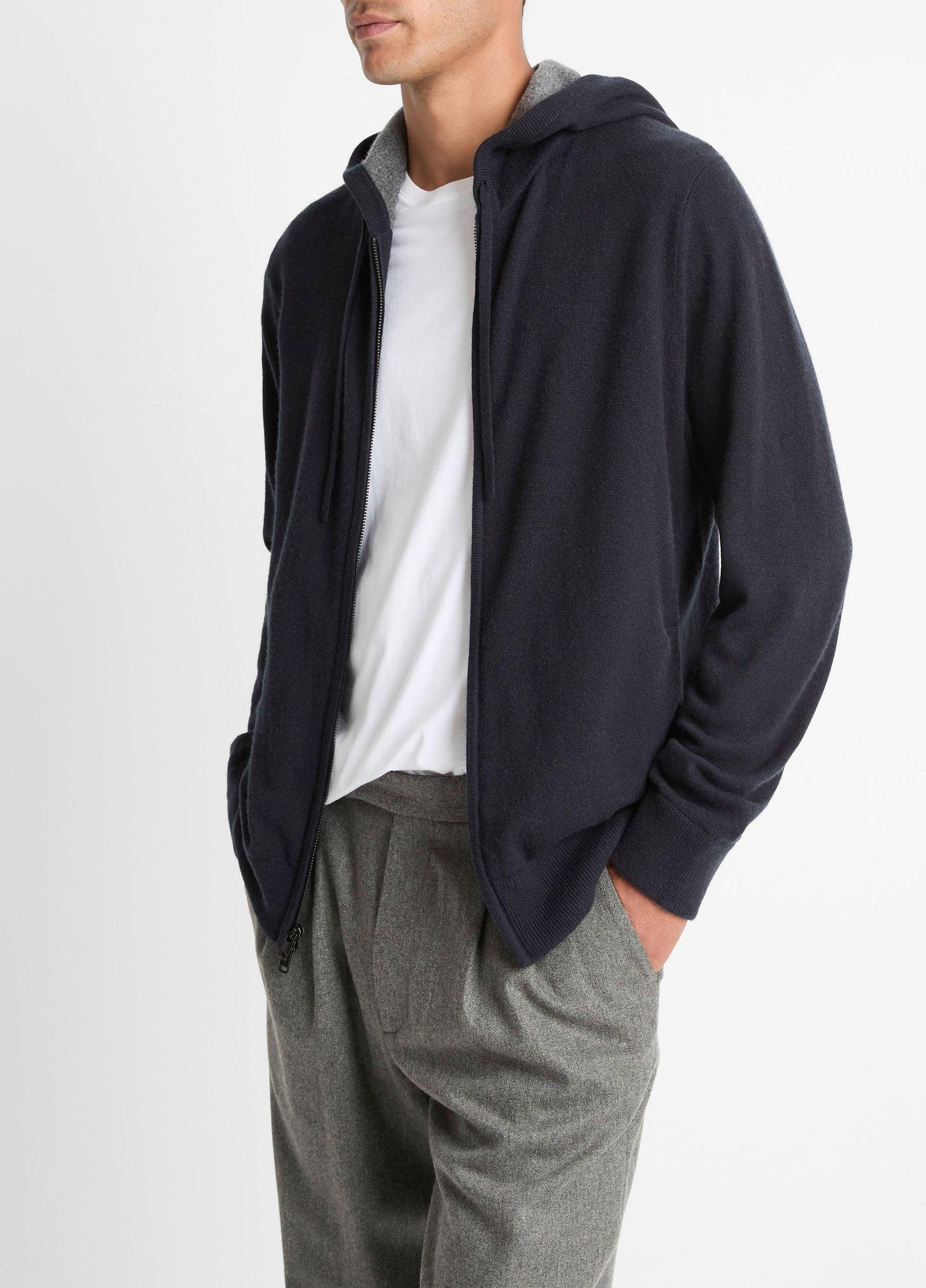 Cashmere Zip-Front Hoodie Product Image