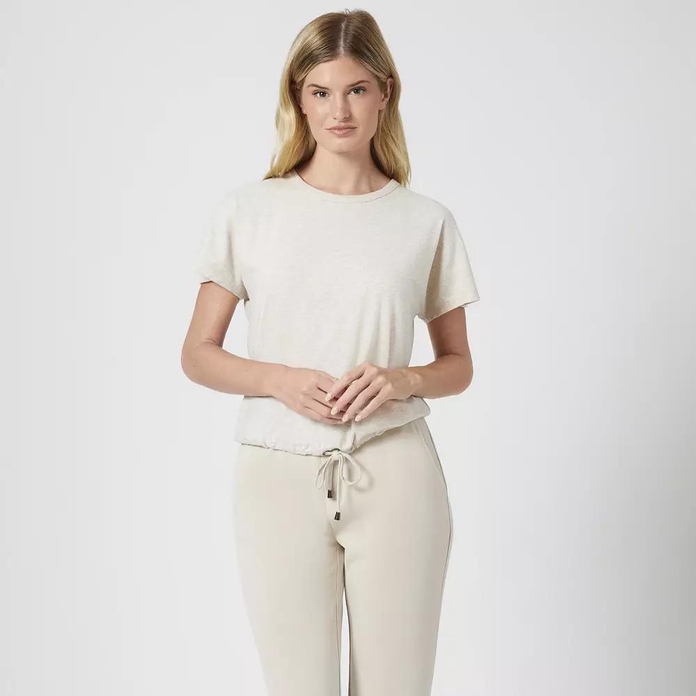 Womens Grey & Gray Crewneck Dolman Sleeve Tee, Women's, Size: Small, Feather Grey Product Image