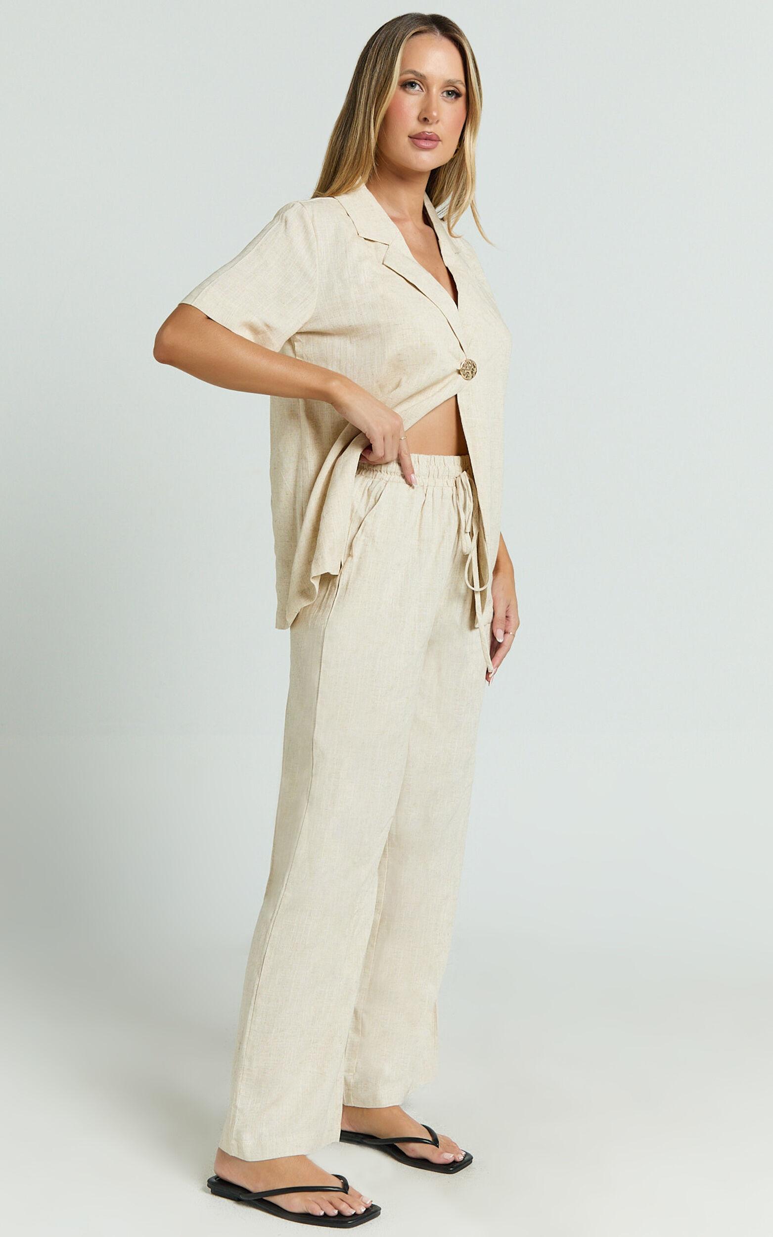 Ace Pants - Linen Look Pant in Oatmeal Product Image