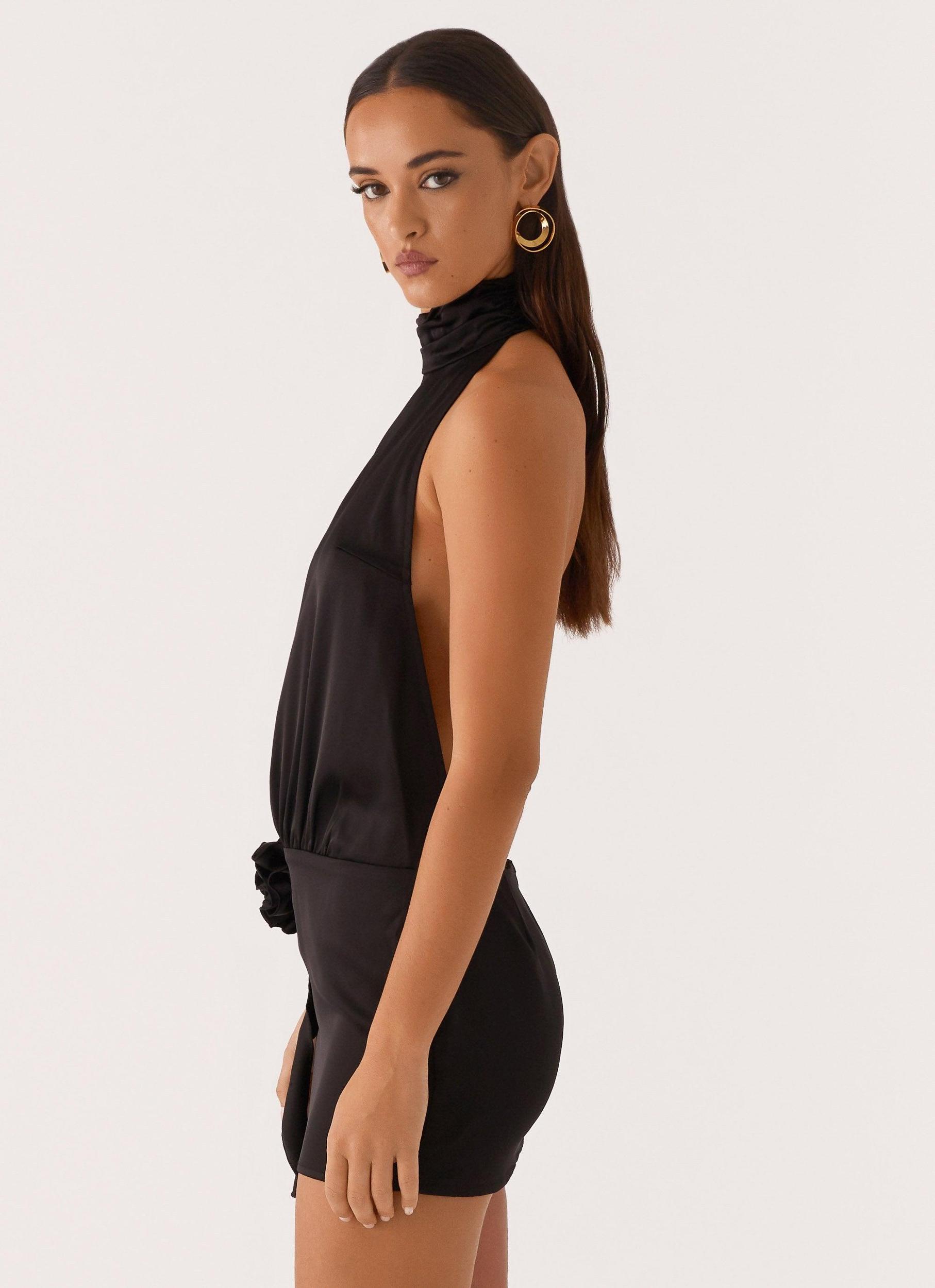 Birdie Halterneck Mini Dress - Black Product Image