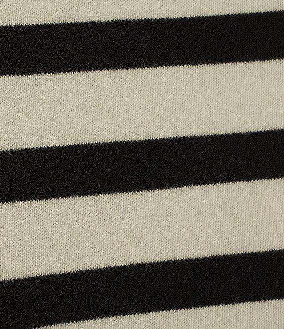 Antonio Melani Luxury Collection Cameron Cashmere Crew Neck Long Sleeve Thick Striped Knit Sweater Product Image