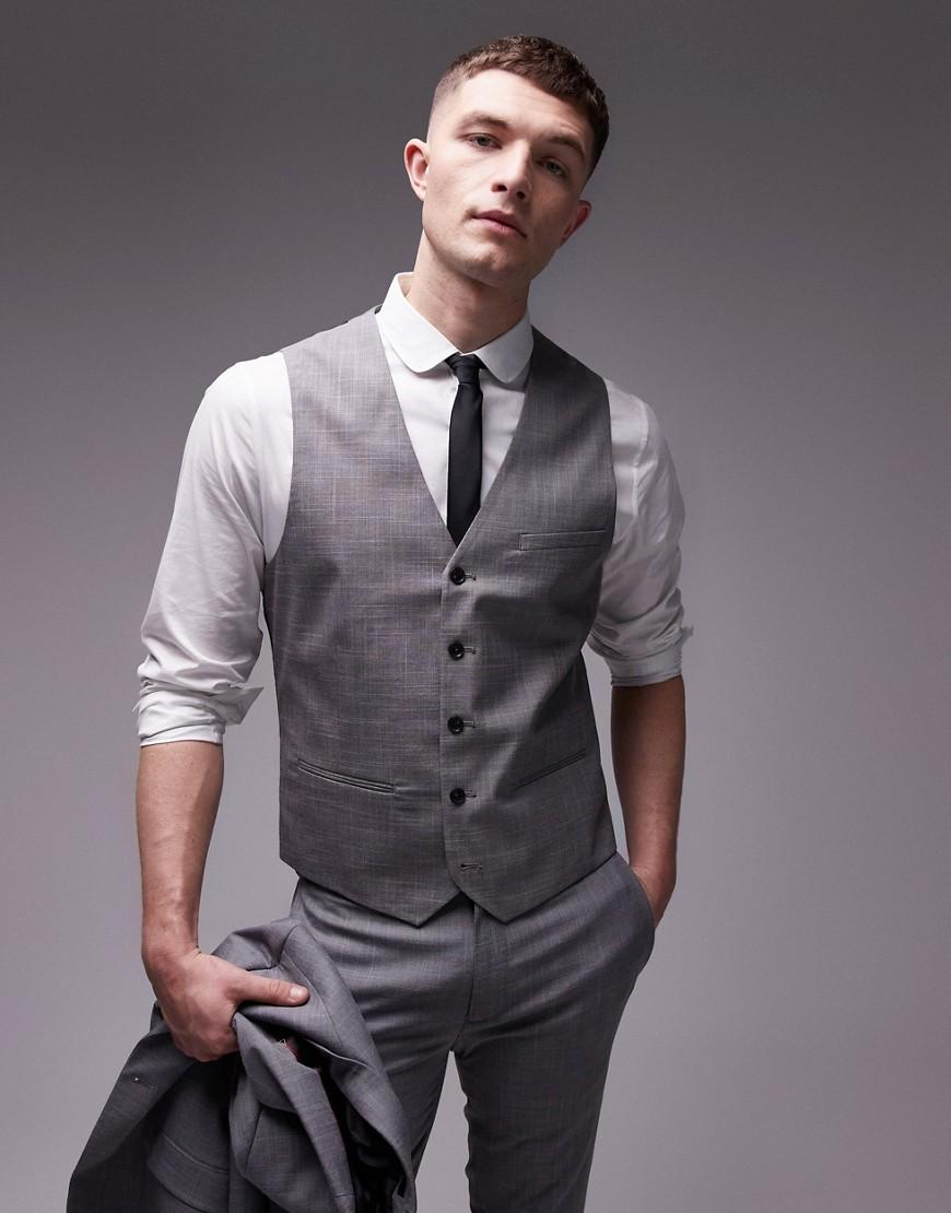 Topman skinny textured suit vest Product Image