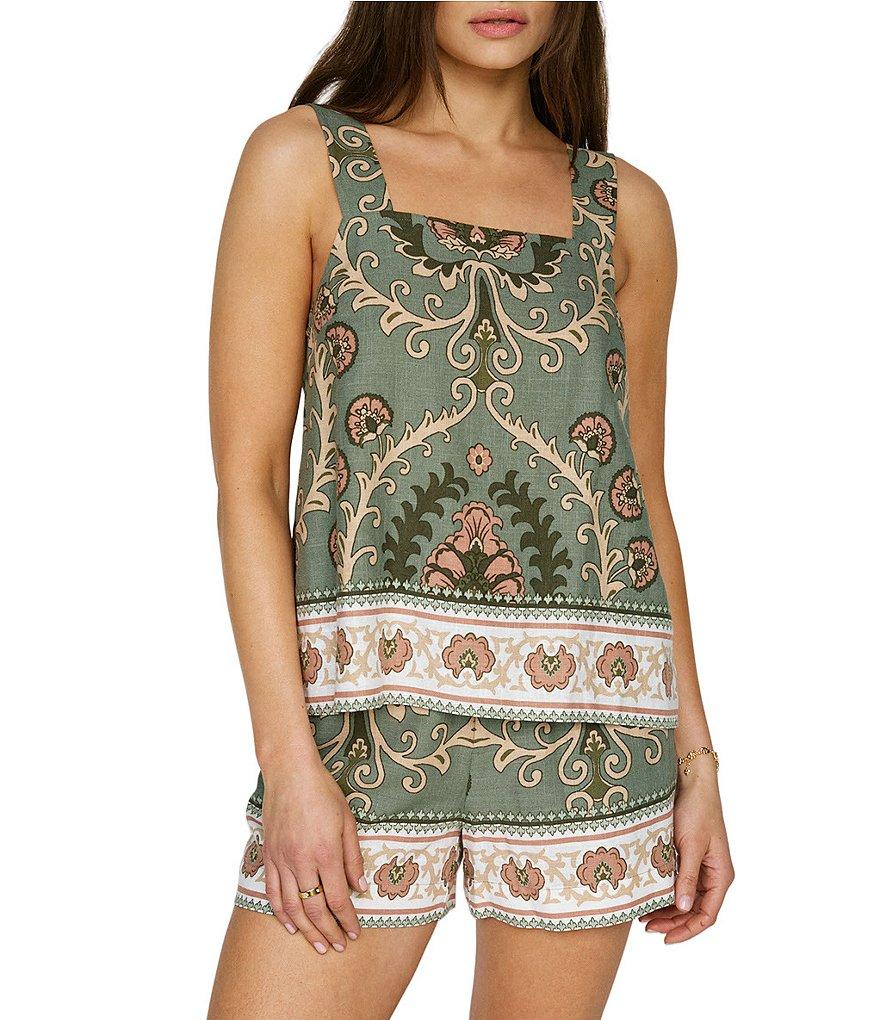 Sanctuary Art Deco Border Print Square Neck Sleeveless Coordinating Top Product Image