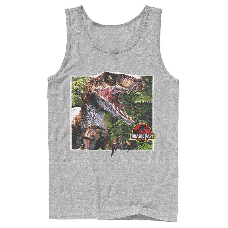 Men's Jurassic Park Raptor Coming Out Of Forest Tank Top,  Product Image