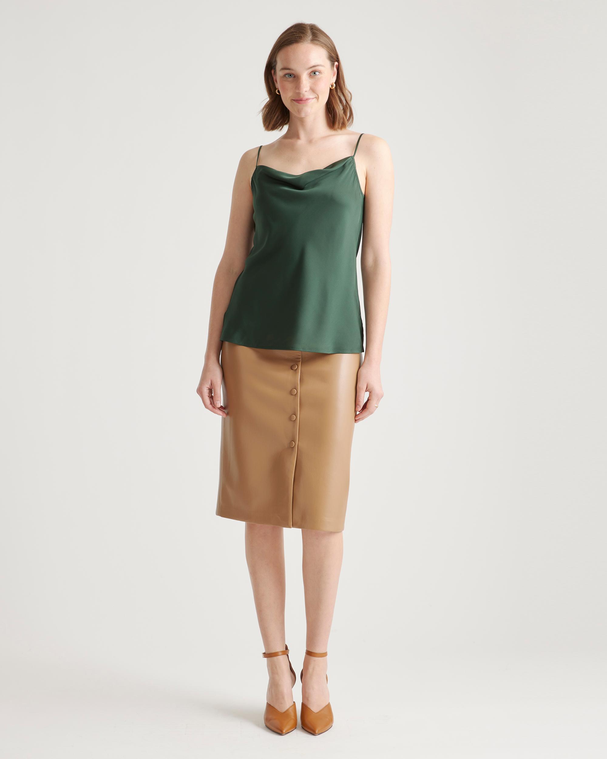 Quince | Women's Washable Stretch Silk Cowl Neck Cami Product Image