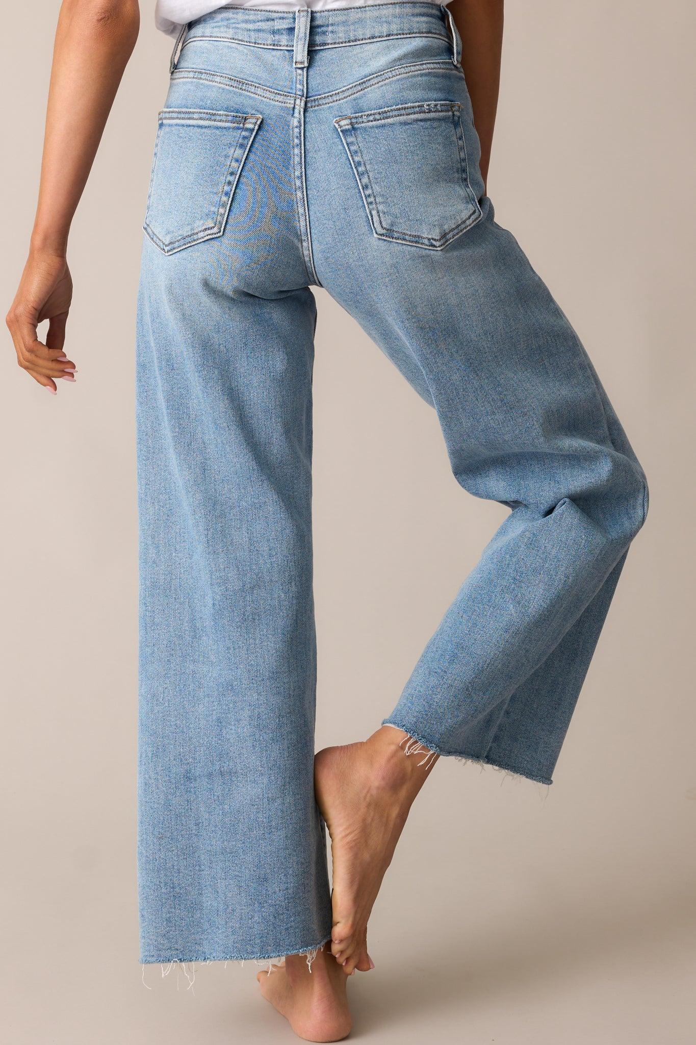 Already On It Light Wash Wide Leg Jeans Product Image