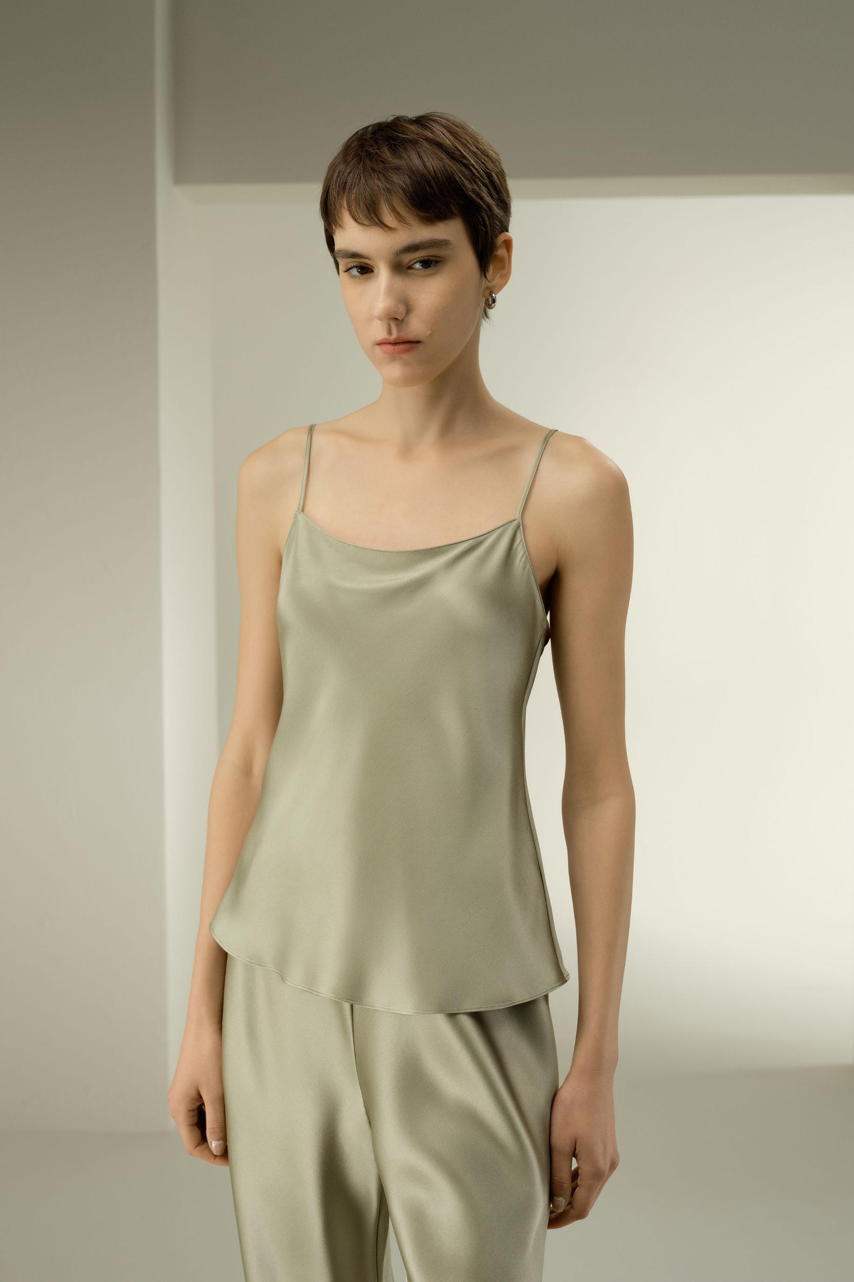 Double-Faced Silk Charmeuse Bias Cami Product Image